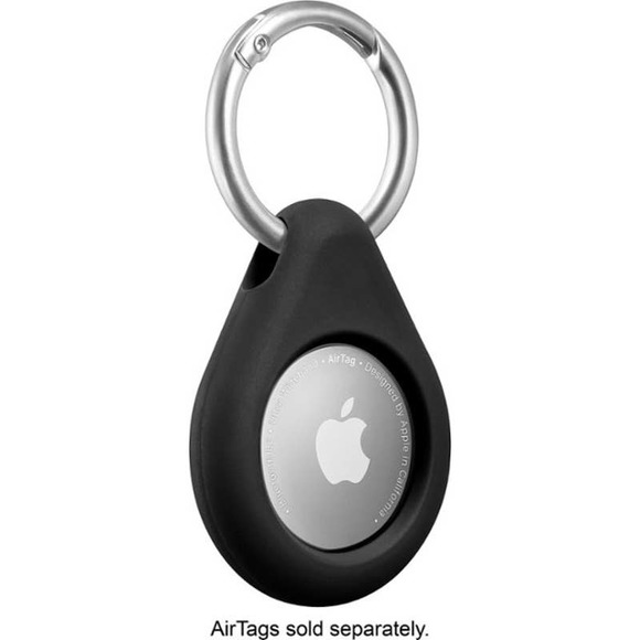 Insignia™ - Key Ring Case for Apple AirTag (4-Pack) - Black - Picture 2 of 5